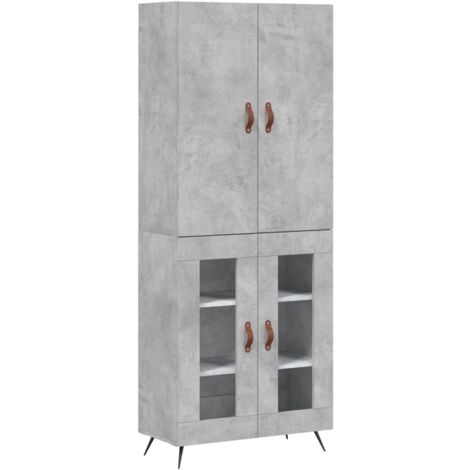 Buffet haut Gris béton 69,5x34x180 Bois d'ingénierie (1/5)