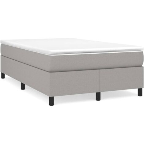 Sommier à lattes de lit et matelas gris clair 120x190 tissu (1/5)