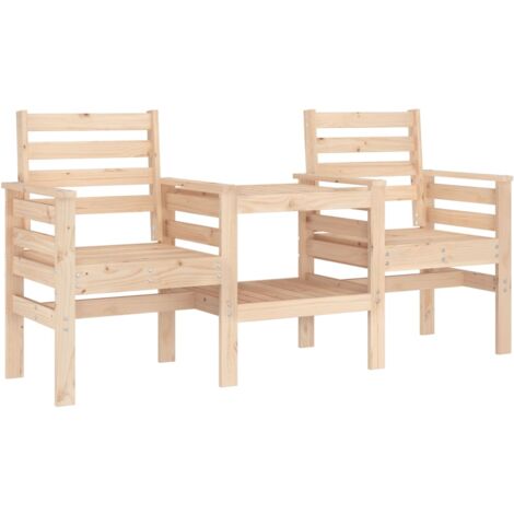 Banc de jardin avec table 2 places bois de pin massif (1/5)