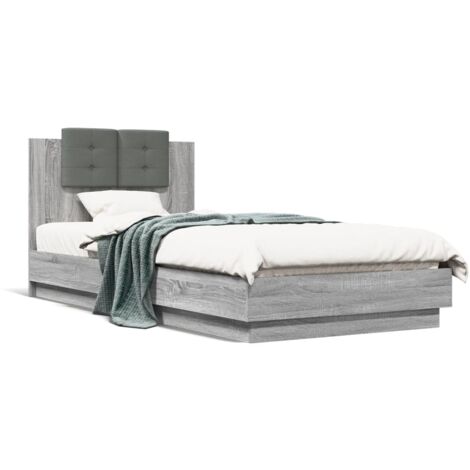 Cadre de lit avec tête de lit sonoma gris 100x200 (1/5)