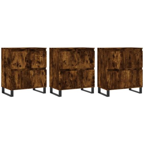 Buffets 3 pcs Chêne fumé Bois d'ingénierie (1/5)