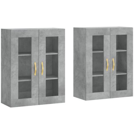 Armoires murales 2 pcs gris béton bois d'ingénierie (1/5)