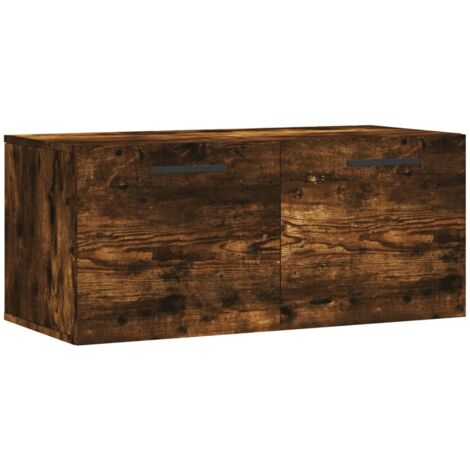 Armoire murale chêne fumé 80x36,5x35 bois d'ingénierie (1/5)