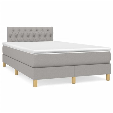 Sommier à lattes de lit matelas LED gris clair 120x190 tissu (1/5)