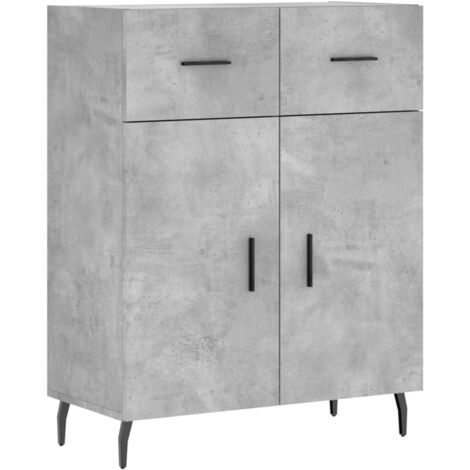 Buffet gris béton 69,5x34x90 bois d'ingénierie (1/5)
