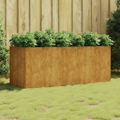 Lit surélevé de jardin 200x80x80 acier corten (1/5)