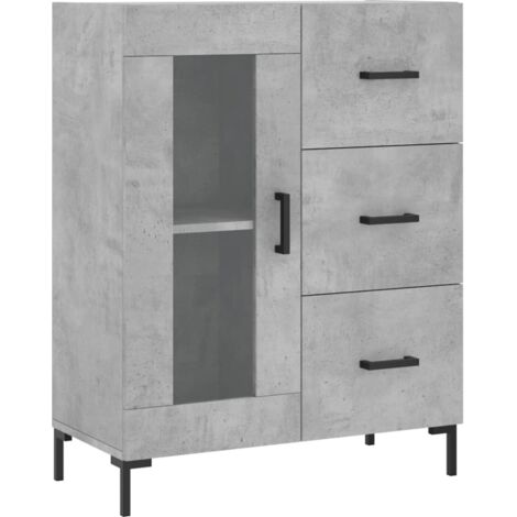 Buffet gris béton 69,5x34x90 bois d'ingénierie (1/5)