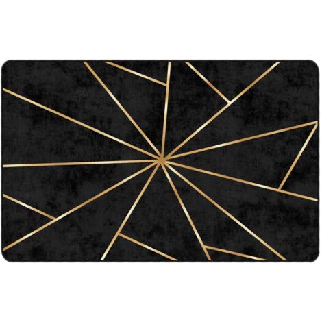 Tapis lavable noir et doré 190x300 antidérapant (1/5)