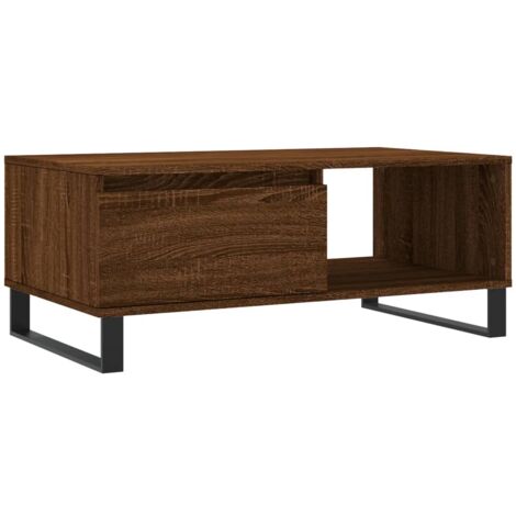 Table basse Chêne marron 90x50x36,5 Bois d'ingénierie (1/5)