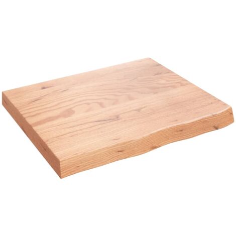 Dessus de table marron clair 60x50x6 bois chêne traité (1/5)
