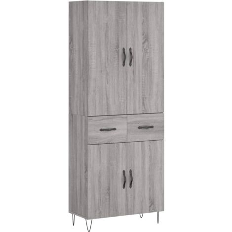 Buffet haut Sonoma gris 69,5x34x180 Bois d'ingénierie (1/5)