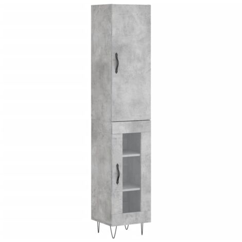 Buffet haut Gris béton 34,5x34x180 Bois d'ingénierie (1/5)