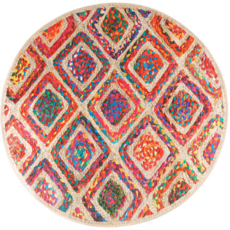 Tapis lavable multicolore Ø 120cm antidérapant (1/5)