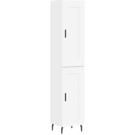 Buffet haut Blanc 34,5x34x180 Bois d'ingénierie (1/5)