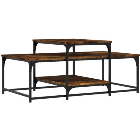 Table basse chêne fumé 102x60x45 bois d'ingénierie (1/5)