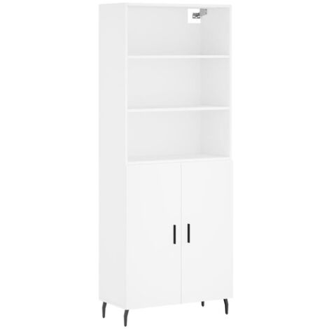 Buffet haut Blanc 69,5x34x180 Bois d'ingénierie (1/5)