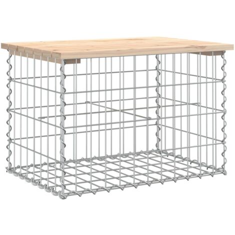 Banc de jardin design de gabion 63x44x42 bois massif de pin (1/5)