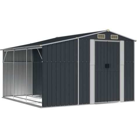Abri de jardin anthracite 277x279x179 acier galvanisé (1/5)