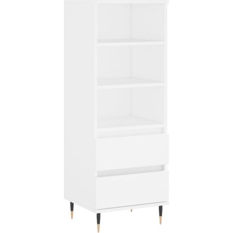 Buffet haut Blanc 40x36x110 Bois d'ingénierie (1/5)