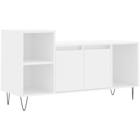 Meuble TV Blanc 100x35x55 Bois d'ingénierie (1/5)