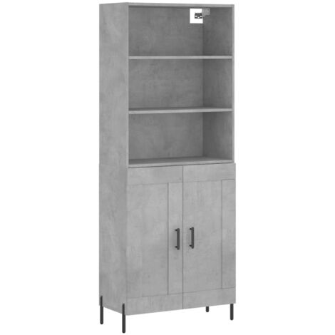 Buffet haut Gris béton 69,5x34x180 Bois d'ingénierie (1/5)