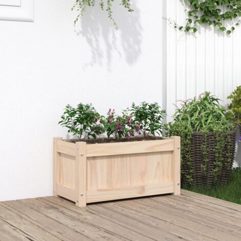 Jardinière d'extérieur 60x31x31 bois de pin massif (1/5)