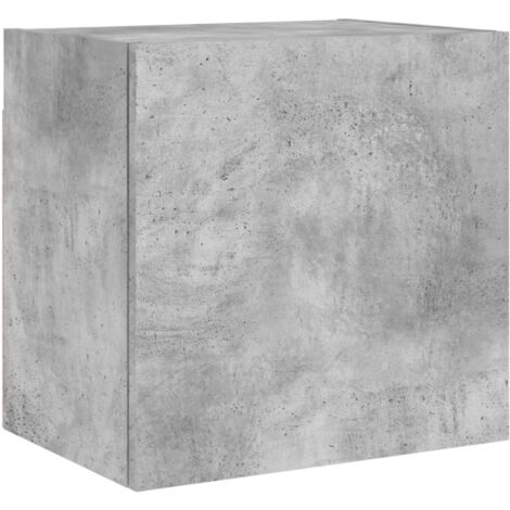 Meuble TV mural gris béton 40,5x30x40 bois d'ingénierie (1/5)