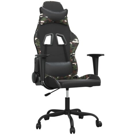 Chaise de jeu de massage Noir et camouflage Similicuir (1/5)