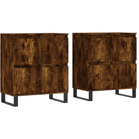 Buffets 2 pcs chêne fumé bois d'ingénierie (1/5)