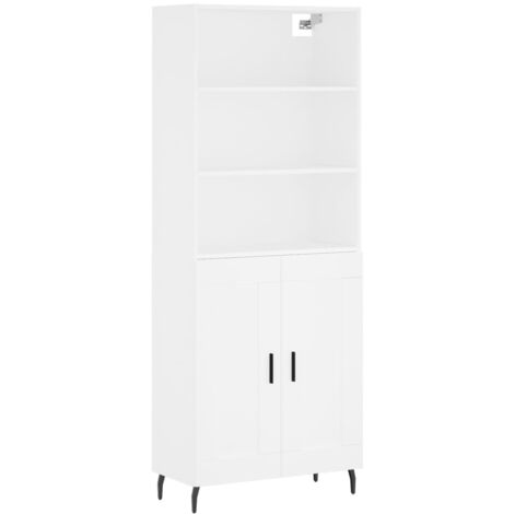 Buffet haut Blanc 69,5x34x180 Bois d'ingénierie (1/5)