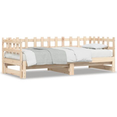 Lit coulissant 2x(90x200) cm Bois de pin massif (1/5)