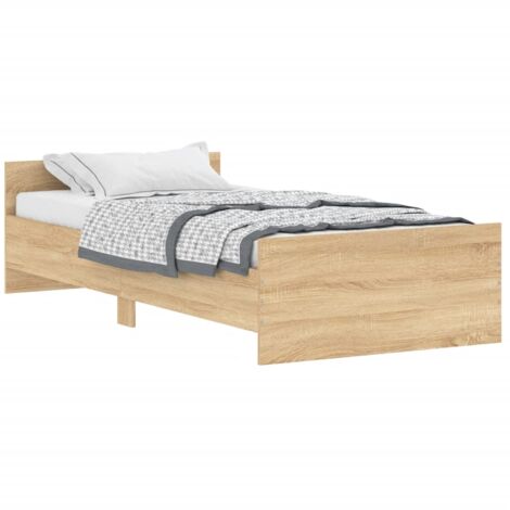 Cadre de lit chêne sonoma 90x190 bois d'ingénierie (1/5)