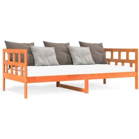 Lit de jour marron 80x200 bois de pin massif (1/5)