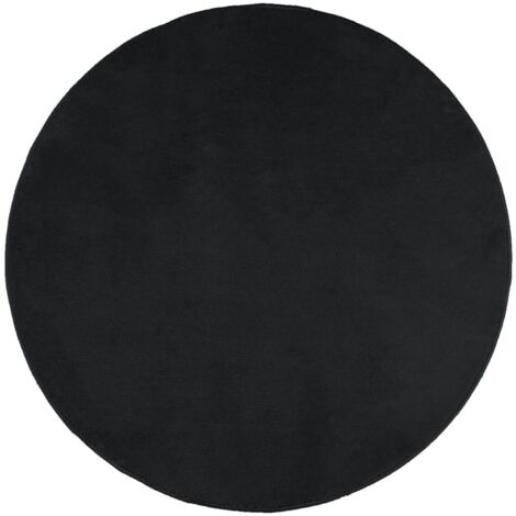Tapis OVIEDO à poils courts noir Ø 200cm (1/5)