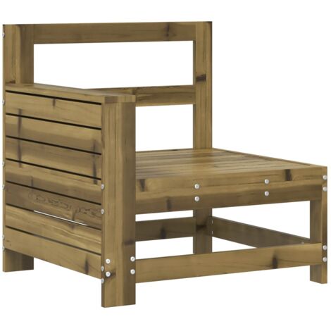 Canapé de jardin accoudoir 69x62x70,5 bois de pin imprégné (1/5)