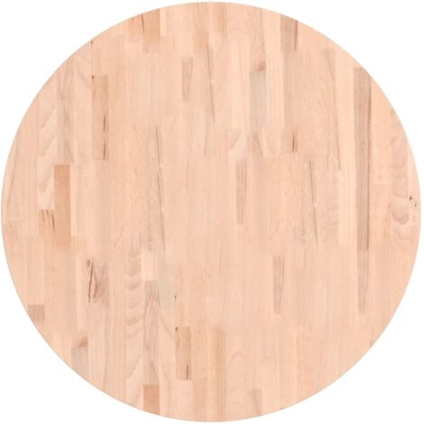 Dessus de table Ø80x1,5 rond bois massif de hêtre (1/5)