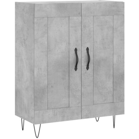 Buffet gris béton 69,5x34x90 bois d'ingénierie (1/5)