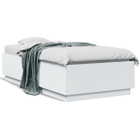 Cadre de lit blanc 75x190 bois d'ingénierie (1/5)