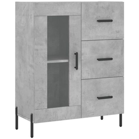 Buffet gris béton 69,5x34x90 bois d'ingénierie (1/5)