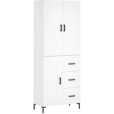 Buffet haut Blanc 69,5x34x180 Bois d'ingénierie (1/5)