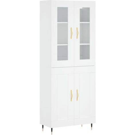 Buffet haut Blanc 69,5x34x180 Bois d'ingénierie (1/5)