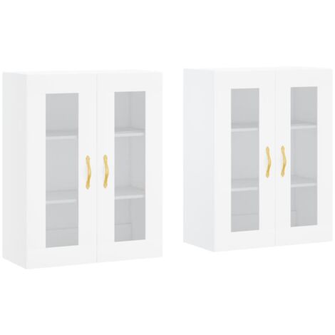 Armoires murales 2 pcs blanc bois d'ingénierie (1/5)