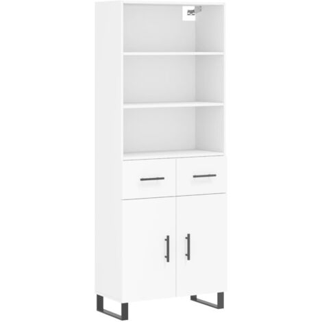 Buffet haut Blanc 69,5x34x180 Bois d'ingénierie (1/5)