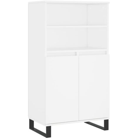Buffet haut Blanc 60x36x110 Bois d'ingénierie (1/5)