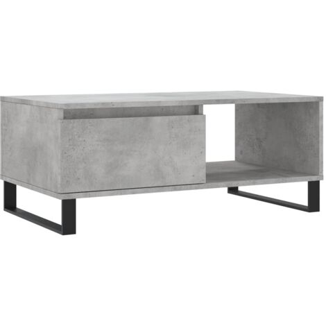 Table basse Gris béton 90x50x36,5 Bois d'ingénierie (1/5)