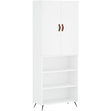 Buffet haut Blanc 69,5x34x180 Bois d'ingénierie (1/5)