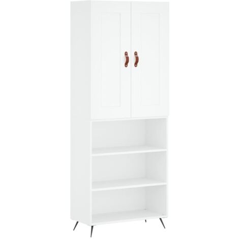 Buffet haut Blanc 69,5x34x180 Bois d'ingénierie (1/5)