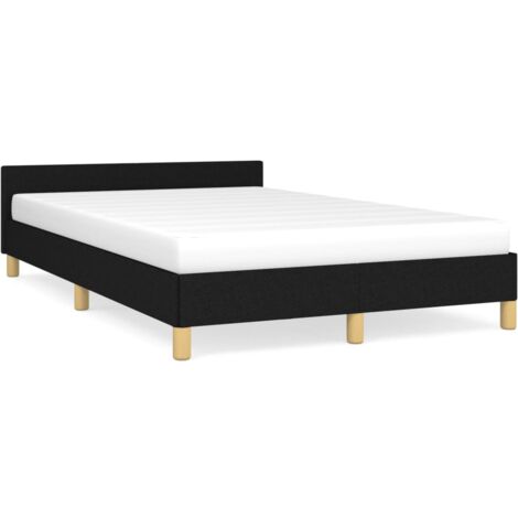 Cadre de lit avec tête de lit noir 120x190 tissu (1/5)