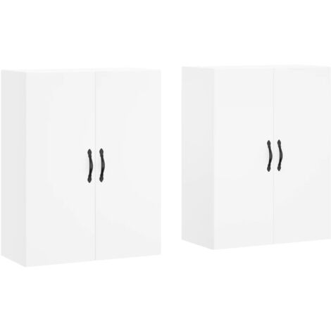 Armoires murales 2 pcs blanc bois d'ingénierie (1/5)