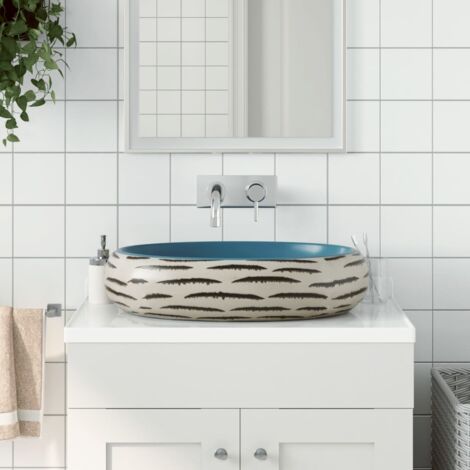 Vasque à poser multicolore ovale 59x40x15 céramique (1/5)